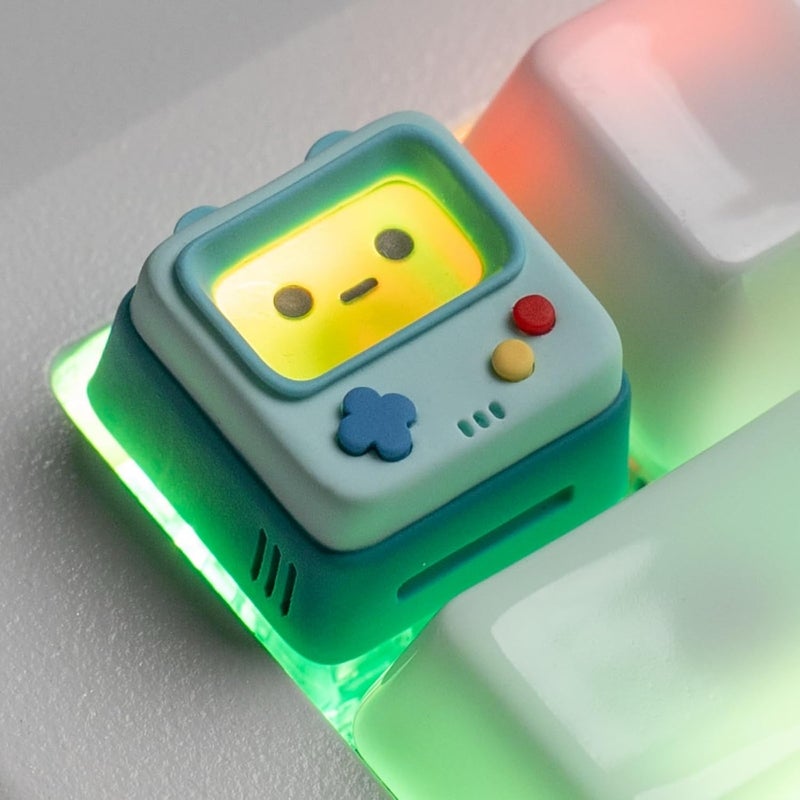 ULTRAEQUIP Artisan Keycaps, Cute Retro Game Consoler-Shpaed Keycaps, Shine Through Resin Handmade, Single 1U Replace Key for ESC Key Mechanical Keyboard (Blue) - Image 1